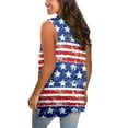 thumbnail image 6 of Wang6 Womens Independence Day Tank Tops Summer 4th of July Sleeveless Tops Causal Patriotic USA Flag V Neck Graphic Tee Shirts 0430liBlue S, 6 of 7