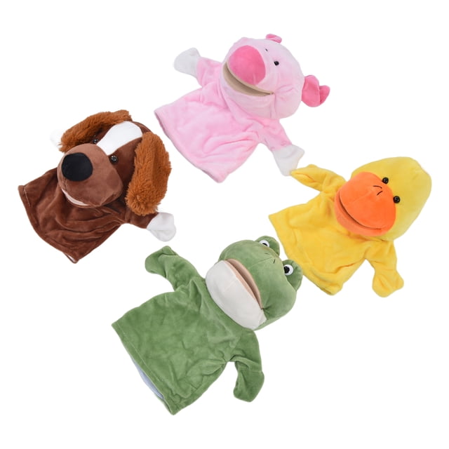 Plush Animal Hand Puppet, Movable Mouth Hand Puppet Skin Friendly Storytelling Props PP Cotton For Children Kid For Holiday Party