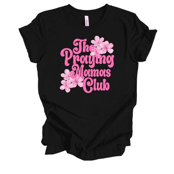 Trenz Shirt Company Fear Not The Praying Mamas Club Womens Christian Short Sleeve T-shirt-Black-medium