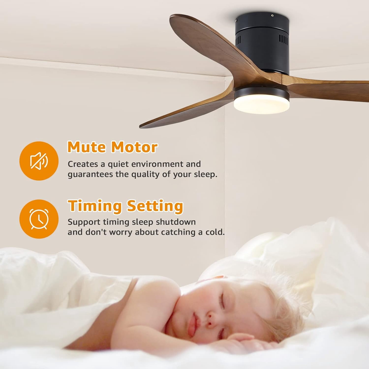 HOOMEDELIER 52'' Indoor Ceiling Fan with Light Kit,3 Blades,Reverse Airflow