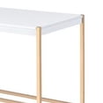 thumbnail image 3 of Writing Desk with USB Dock and Metal Legs, White and Rose Gold, 3 of 5
