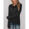thumbnail image 4 of Pullovers à Manches Longues pour Femmes Col Bénitier Tunique Chemise Décontractée, 4 of 5