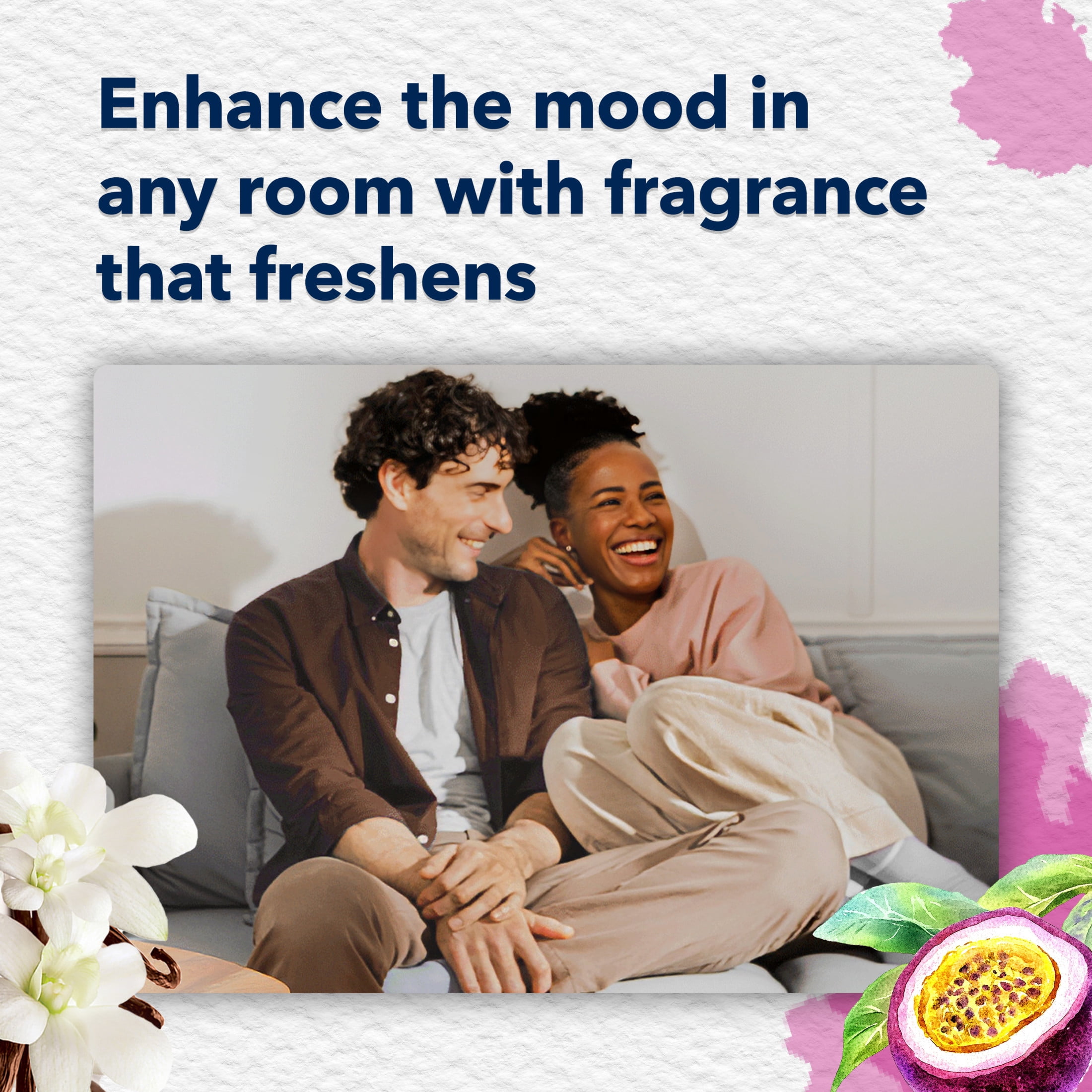 (5 pack) Glade PlugIns Scented Oil 5 Refills, Air Freshener, Vanilla Passion Fruit, Essential Oil Infused Wall Plug In, 3.35 FL oz, Pack of 5