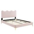 thumbnail image 3 of Modway Current Performance Velvet Queen Platform Bed in Pink, 3 of 10