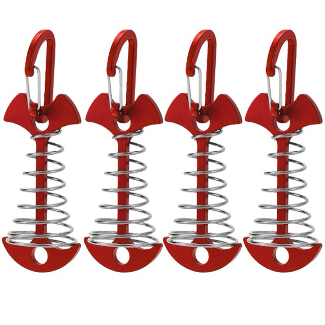 Estacas para tienda de campaña, aleación de aluminio con hebilla de resorte (rojo), 20 piezas Likrtyny Para estrenar