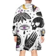 thumbnail image 2 of Wearable Oversized Blanket,Black Halloween Witchcraft Elements Wearable Blanket Hoodie for Adults,Cozy Hooded Blankets with Super Pockets,Super Warm Fuzzy Pullover for Women & Men, 2 of 6