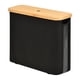 thumbnail image 1 of Portarrollos de papel higiénico, cesta para papel higiénico, práctico, ahorra espacio, con tapa de bambú, organizador de papel higiénico, para el arma Negro, 1 of 9