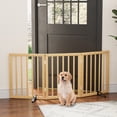 thumbnail image 4 of Smuxee Bamboo Freestanding Pet Gate Foldable Dog Gate with Support Feet, Natural, 3 Panel, 4 of 9