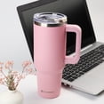 thumbnail image 6 of AQUAPHILE Insulated Tumbler with Leak-proof Lid and Straw, 40 oz Insulated Stainless Steel Coffee Mug with Handle, Travel Coffee Mug，Pink, 6 of 8