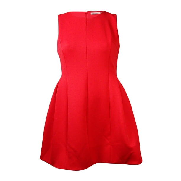 Calvin Klein Women's Pleated A-Line Scuba Dress Calvin Klein Women's Pleated A-Line Scuba Dress