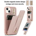 thumbnail image 6 of for iPhone 14 Case with Card Holder Crossbody Lanyard Strap Leather Wallet Case with Magnetic Clasp Kickstand Heavy Duty Protective Back Flip Phone Cover for Women,Rosegold, 6 of 6