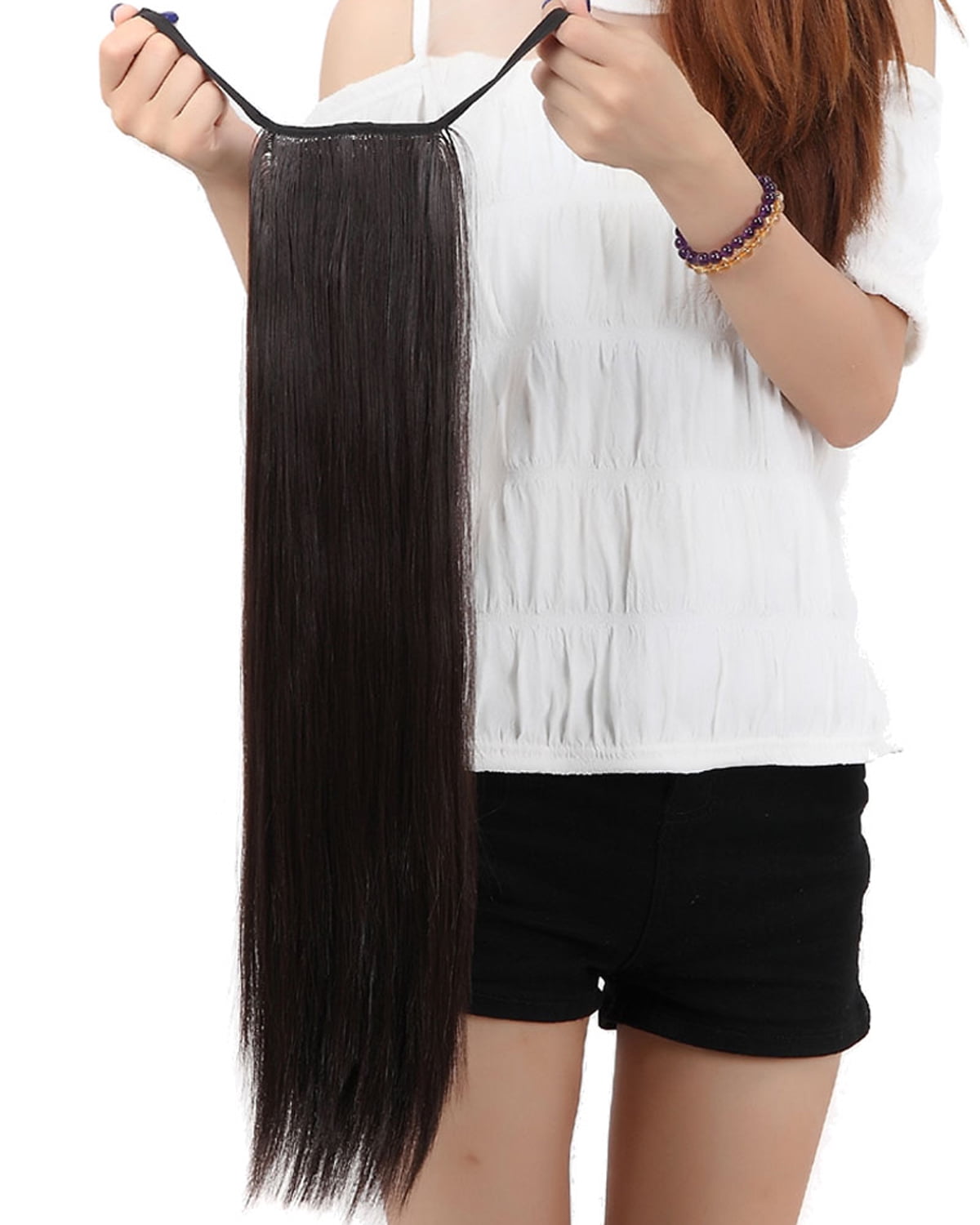 SAYFUT Women Girls 22" Straight Binding Tie up Ponytail Wrap Around