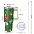 thumbnail image 2 of Christmas Day 40oz Stainless Steel Travel Mug with Handle and Straw Lid, Leak Proof Insulated Tumbler, Holiday Coffee Cup Gifts for Women, 2 of 4