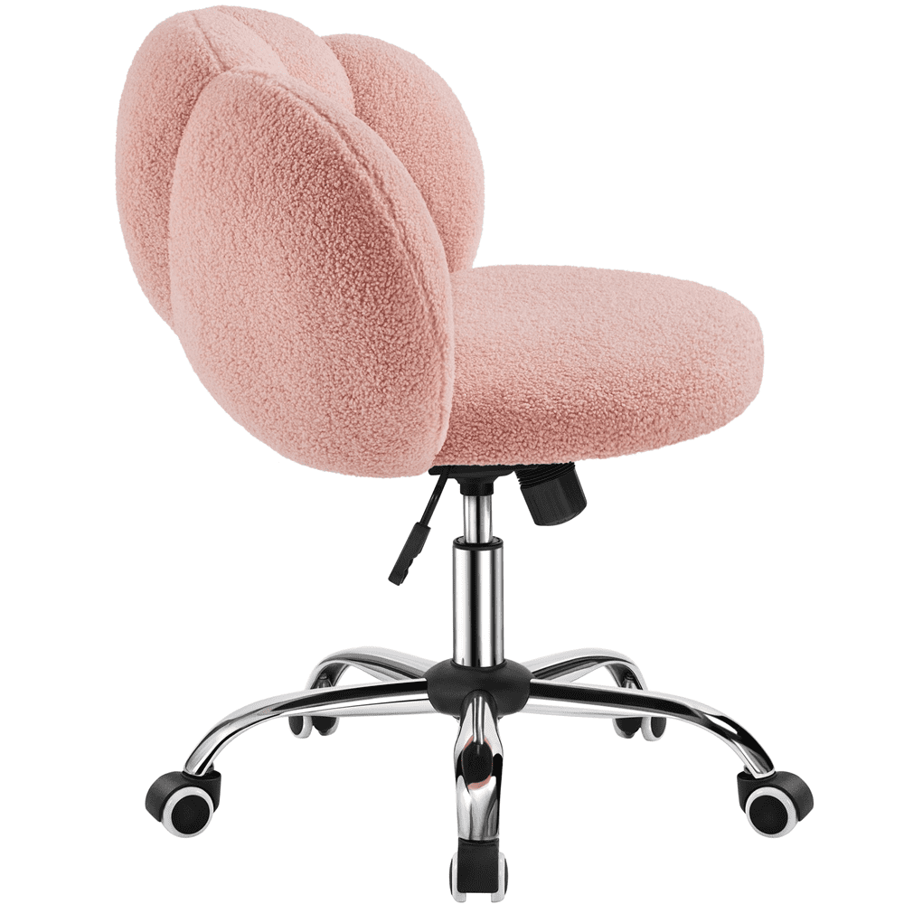 Yaheetech Upholstered Desk Chair with Cloud-shaped Backrest, Pink