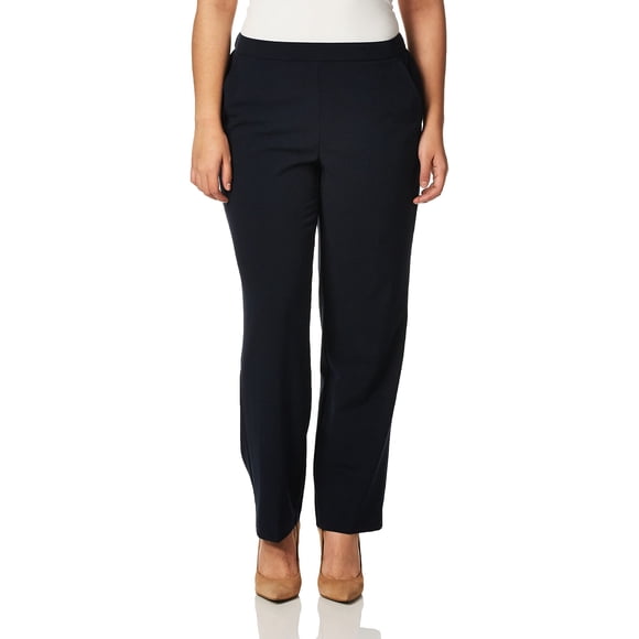Briggs New York Womens Pull On (Regular Short & Tall Length) Dress Pants, Navy, 14 US