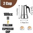 thumbnail image 3 of Stainless Steel Espresso Machine Hot Plate Moka Pot Espresso Machine Percolator Italian Coffee Maker Capable Mocha Coffee Machine Classic Coffee Maker, 3 of 5