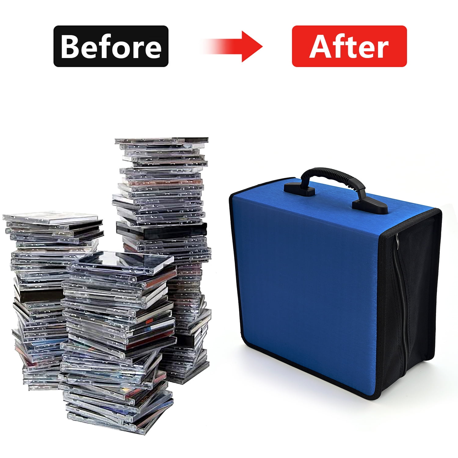 Large Capacity 432 CD/DVD Nylon Storage Case, Black Sleeve