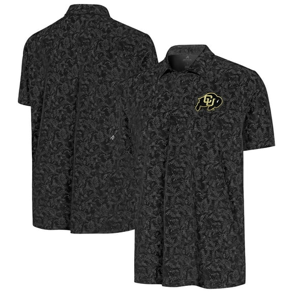Men's Antigua Black Colorado Buffaloes Lush Polo