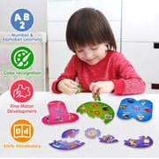 SYNARRY Number and Alphabet Puzzles for Kids Ages 3-5, ABC Learning for Toddlers Ages 3+, Preschool Activities Letter Puzzles Montessori Educational Toys Gifts for 4 5 6 7 8 Year Old Boys Girls