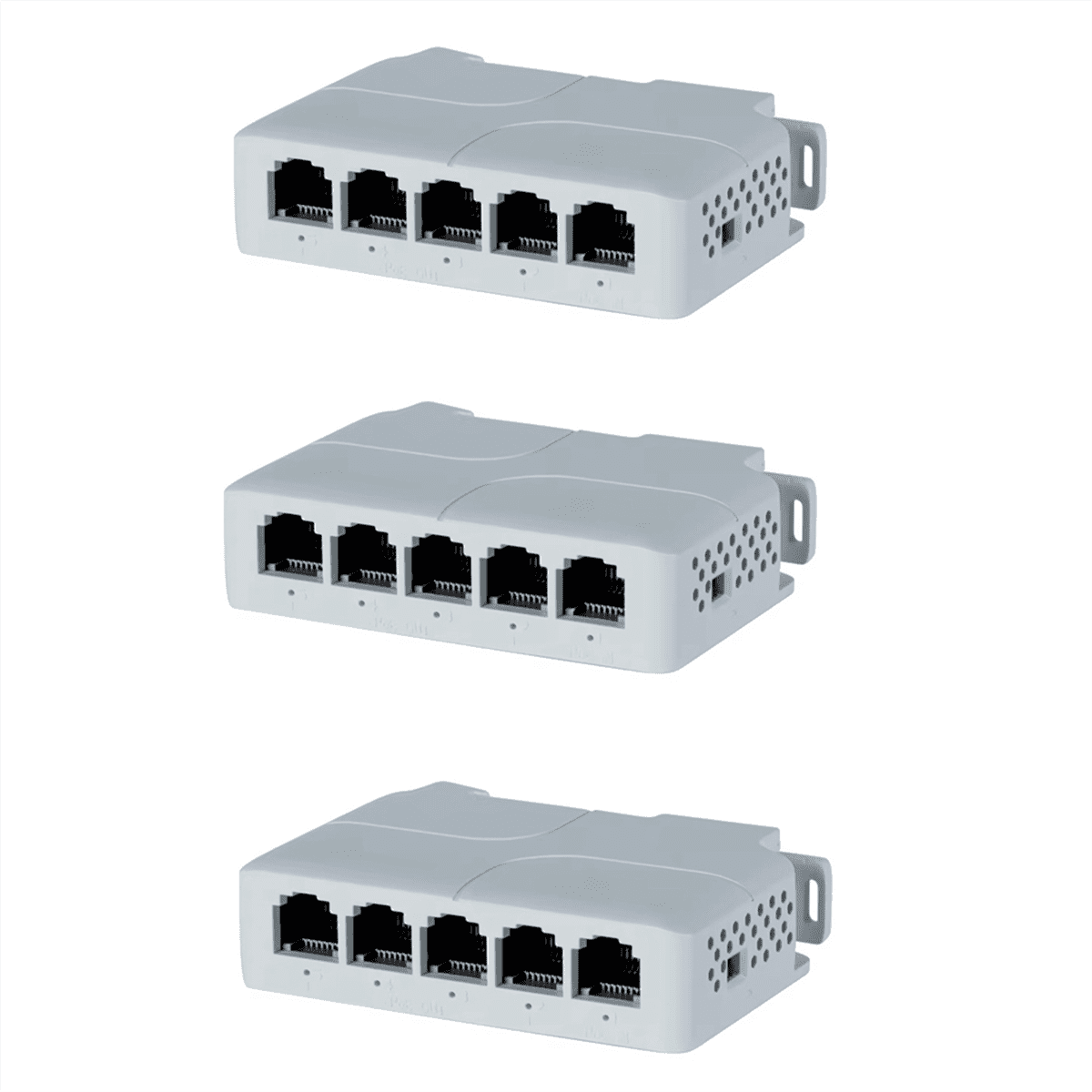 HOT! 5 Port 10/100Mbps POE Extender 1 in 4 Out Network Switch Repeater Support IEEE802.3af/at/bt for PoE NVR IPC 3Pcs