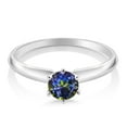 thumbnail image 2 of Gem Stone King 18K White Gold Blue Mystic Topaz Engagement Solitaire Ring for Women (0.50 Cttw, Round 5MM, Gemstone November Birthstone, Size 9), 2 of 4
