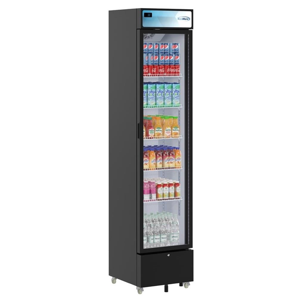 Pemberly Row 17" Slim Commercial Merchandiser Refrigerator 7 cu. ft. in Black
