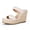 milky white, variant on Women wedge-shaped thick soled sandals with double straps woven slippers, summer cute slippers, beach vacation sandals