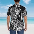 thumbnail image 4 of Disketp Gothic Skull Floral Art Hawaiian Shirts for Men,Mens Casual Short Sleeve Button Down Shirts Beach Shirt,XX-Large, 4 of 7