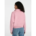 thumbnail image 3 of Time and Tru Women's Quarter Button Fleece Top with Long Sleeves, Size XS-XXXL, 3 of 5