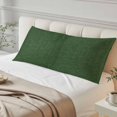 thumbnail image 4 of Dark Green Burlap Texture Body Pillow Covers 20"x60", Farmhouse Vintage Green Soft Brushed Microfiber Breathable Throw Pillow Covers, Pillowcase with Zipper for Couch Sofa Bedroom Living Room, 4 of 9