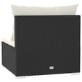 thumbnail image 5 of vidaXL Garden Middle Sofa with Cushions Black Poly Rattan, 5 of 5