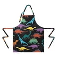 thumbnail image 2 of Colorful Dinosaurs Galaxy Pattern Apron-Garden Aprons for Women with Pockets-Cotton Linen Waterproof Kitchen Cooking Gardening Aprons Adjustable for Kitchen,Cooking,BBQ and Salon 33x27 Inch, 2 of 7
