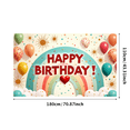 thumbnail image 3 of Rainbow Theme Happy Birthday Banner Colorful Balloons Star Decorations Birthday Celebration for Kids Party Indoor Decoration Photo Shoot, 3 of 8