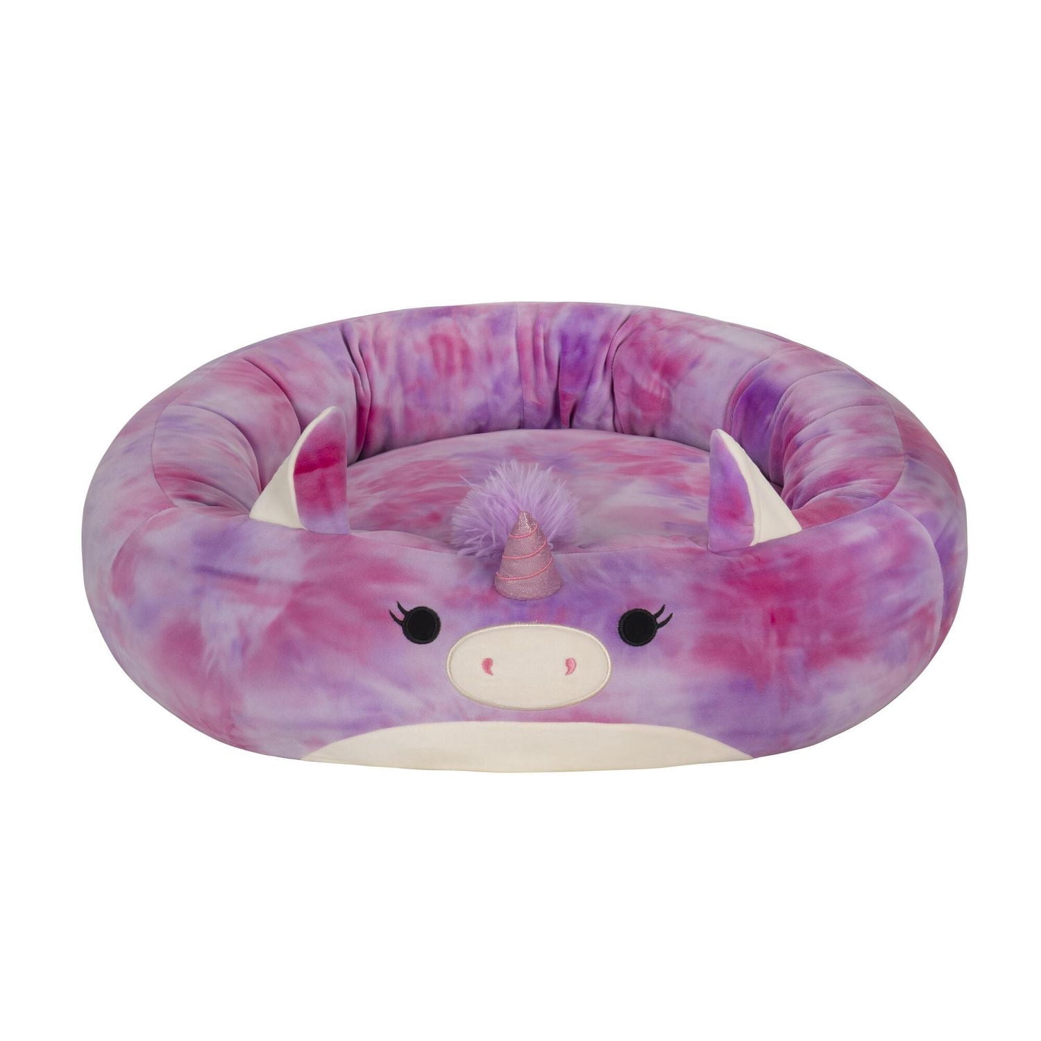 Squishmallows Dog Bed Cat Bed Lola the Purple Tie-Dye Unicorn