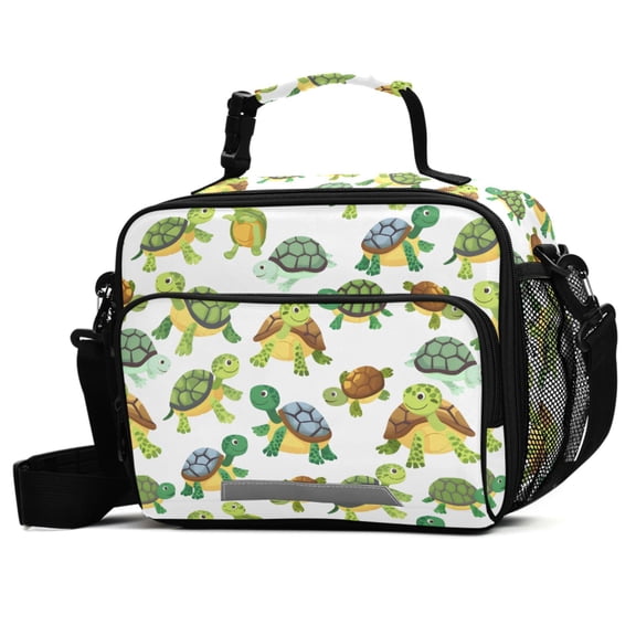 ALAZA Cute Turtles Lunch Box Insulated Cooler Bag Reusable Tote Bags with Shoulder Strap