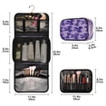 thumbnail image 2 of 3-Piece Travel Toiletry Bag Set, Hanging Wash Bag with Makeup Bag & Brush Case,Waterproof Cosmetic Organizer for Travel, Gym & Home Violet Bow Charm, 2 of 10