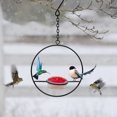 thumbnail image 4 of EUDIDV Suet Bird Feeder Handcrafted Circular Hanging Metal Hummingbird Feeder With Red Bowl For Garden Backyard Outdoor Decor Avian Feast Station, 4 of 7