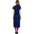 thumbnail image 6 of Bimba Women Summer Kurti Kurta Solid Yoke Blue Tunic Casual Boho Chic Blouse, 6 of 7