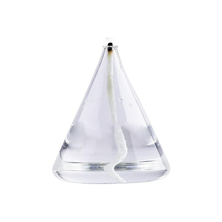 Handblown Refillable Glass Liquid Candle Clear Holder with Cotton Wick  Glass Oil