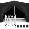 thumbnail image 2 of Pop Up Canopy Tent 10x10, Outdoor Gazebo with 4 Removable Sidewalls, Portable Instant Canopy with 4 Sand Bags for Party, Camping, Market, Tailgate, Black, 2 of 11