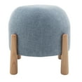 thumbnail image 4 of Modern Upholstered Ottoman with Wooden Legs, Round Footrest Stool for Living Room, Bedroom, Entryway, 4 of 9