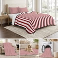thumbnail image 6 of Quilts King Size, Thin Red Striped Soft Comforter Bedding Set for Bed, Farmhouse Modern Red Stripes Lightweight Quilted Bedspread with Pillow Cover(2 Pieces) for All Season, 96x106 Inch, 6 of 9
