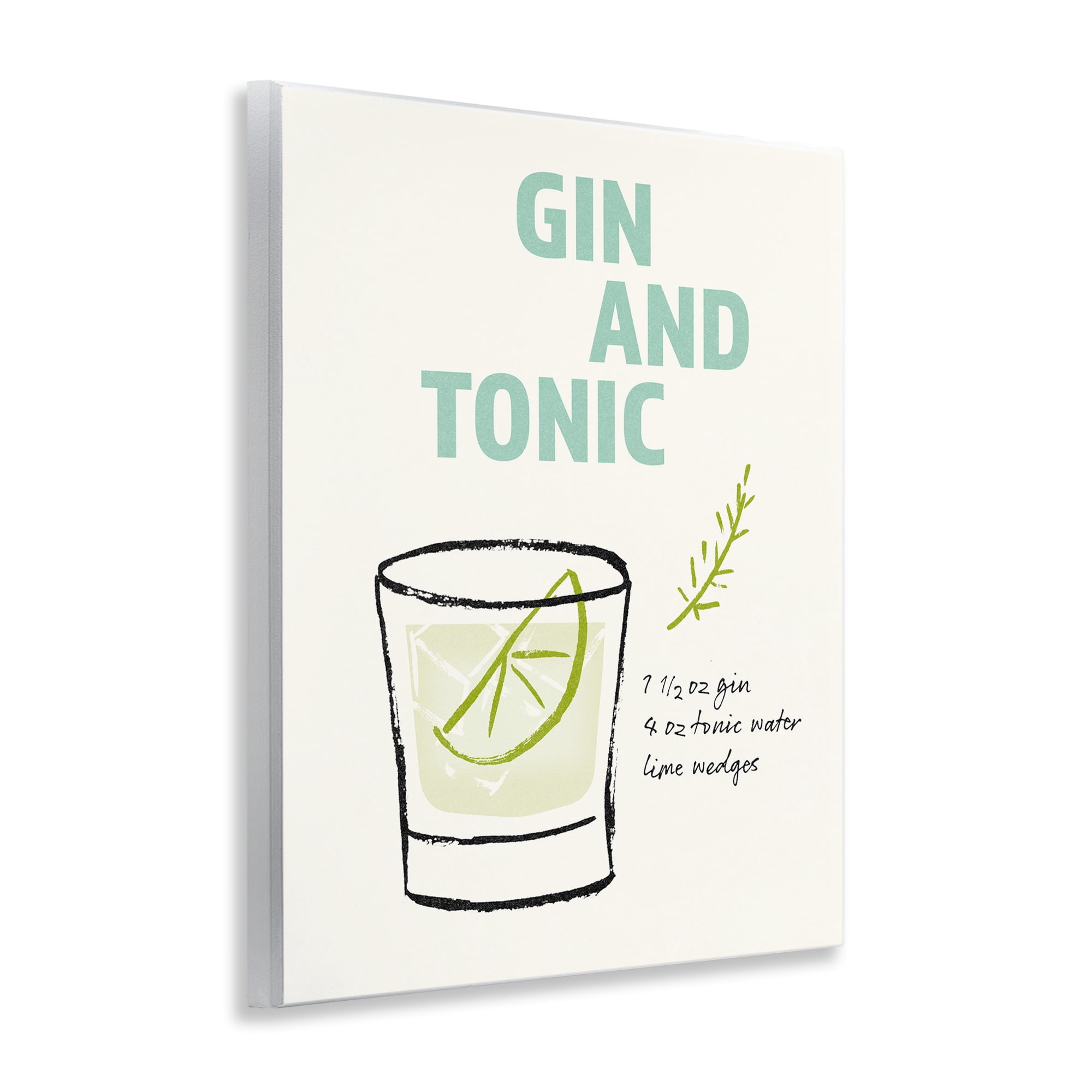 Stupell Industries Gin & Tonic Recipe Food & Beverage Painting Unframed Art Print Wall Art, 11 x 14
