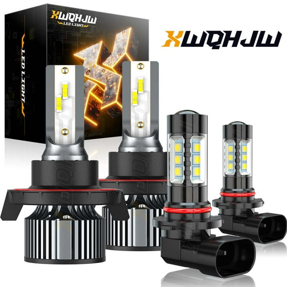 For 2004-2014 Ford F150 6500K LED Headlight Hi/Lo   Fog Light Bulbs Combo kit