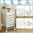 thumbnail image 3 of Hltser 6-Drawer Rolling Storage Cart  Plastic Drawer Storage Organizer Rolling Cart  Multipurpos Utility Cart for Classroom Art Craft Supplies Dresser Closet Bathroom Bedroom Kitchen Offi, 3 of 6