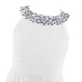 thumbnail image 6 of YONGHS Kids Girls Wedding Bridesmaid Dress Sleeveless Halter Neck Chiffon Long Ball Gown 4-16 White 4, 6 of 7