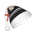 thumbnail image 2 of KLL Christmas Hats for Adults Plush Starfishes Shells Print Santa Hat Xmas Fluffy Santa Claus Hat for Women Men, 2 of 6