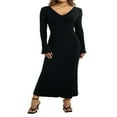 thumbnail image 1 of Women Long Sleeve Bodycon Sweater Dress Ribbed Knit Slim Fit Maxi Long Dress, 1 of 6