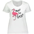 thumbnail image 3 of Inktastic What the Flock?- Funny Flamingo Women's Plus Size T-Shirt, 3 of 5