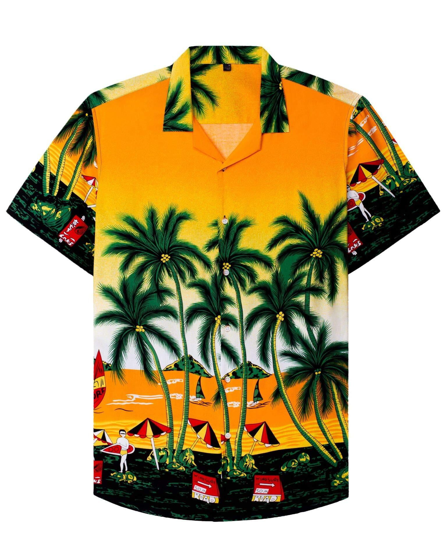 Alimens & Gentle Mens's Hawaiian Shirts Beach Vacation Party Short